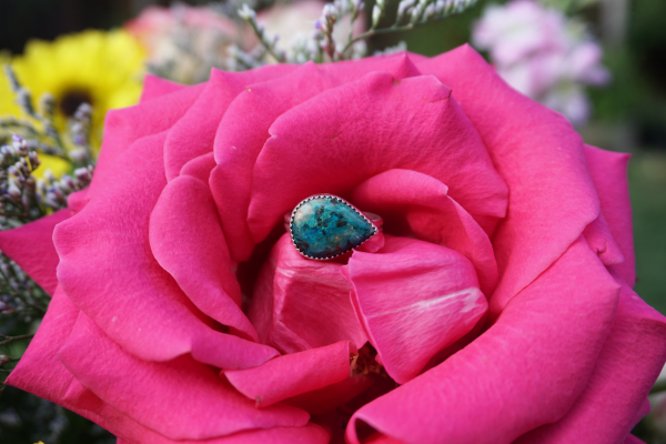 Shattuckite ring in sterling silver