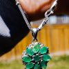 Natural Peridot Cluster Pendant in .925 Sterling Silver - Image 4