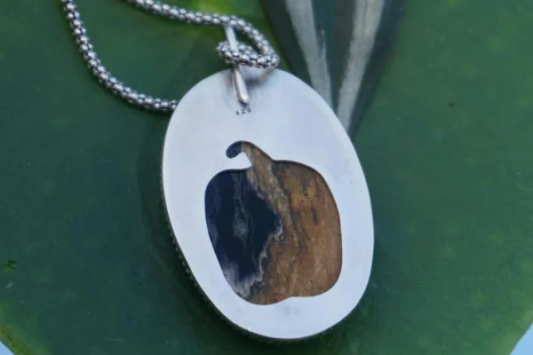 Bold Handcrafted Palm Root Agate Pendant in Sterling Silver - Image 5