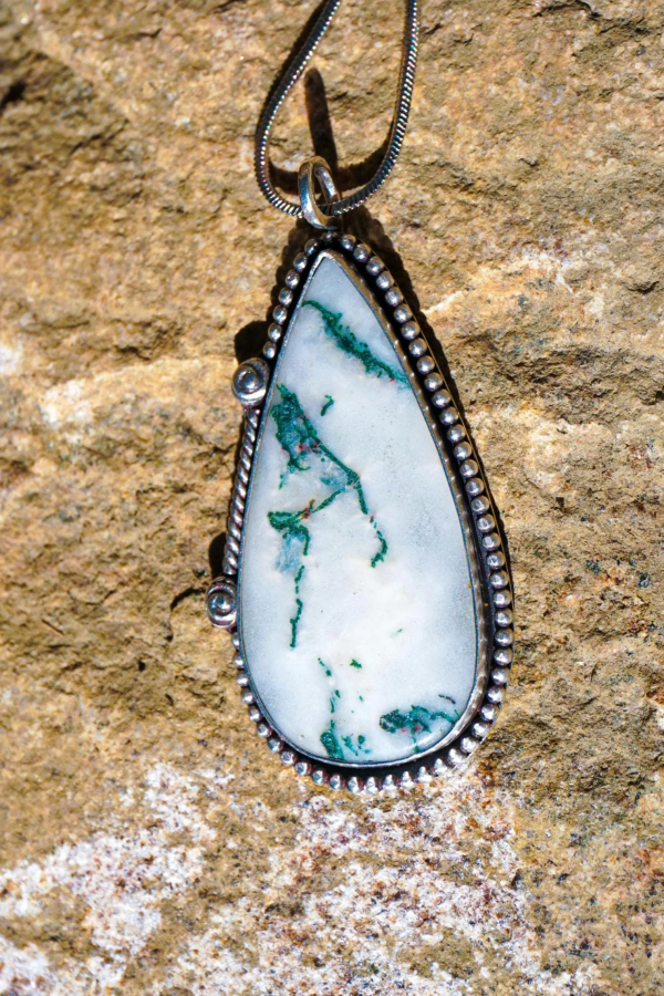 Tree Moss Agate Pendant – Sterling Silver - Image 8