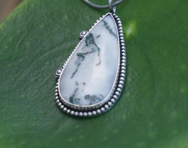 Tree Moss Agate Pendant – Sterling Silver - Image 4