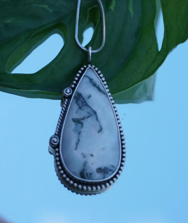 Tree Moss Agate Pendant – Sterling Silver - Image 3