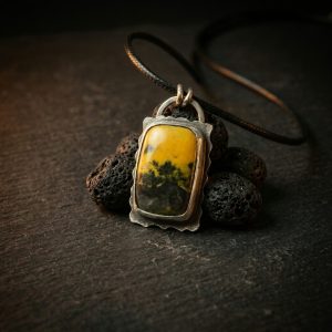 bumblebee jasper pendant sterling silver hero view angled left