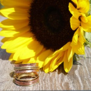 Copper ring with brass spinners