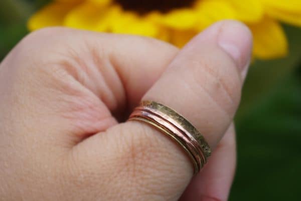 Brass spinner ring on a model