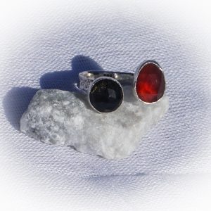Dual Stone Organic Texture Ring