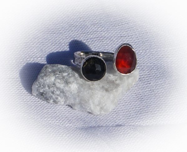 Dual Stone Organic Texture Ring