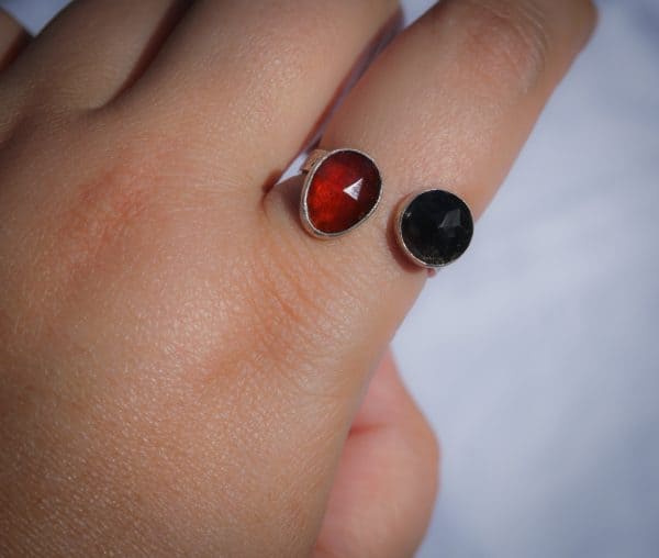 Ring modeled on a finger