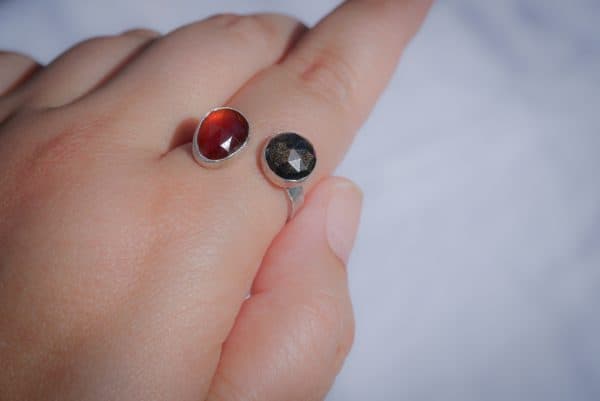 two gemstone ring