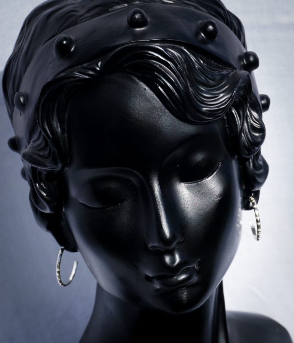 Silver “Chocolate Shard” Semi-Hoop Earrings
