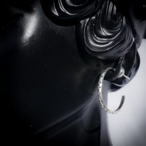 Silver Chocolate Shard Hoops